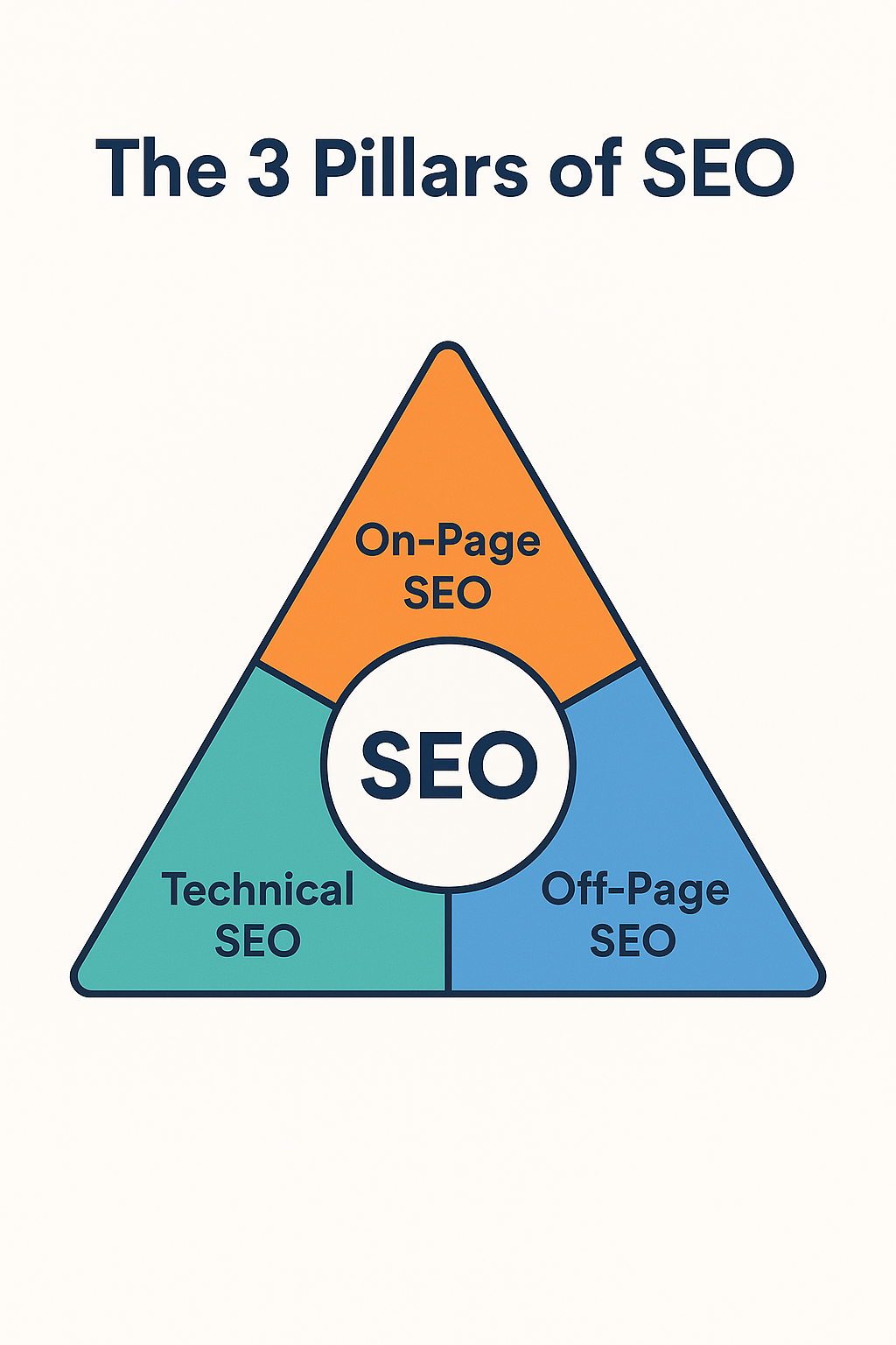 On page SEO, Off page SEO, Technical SEO